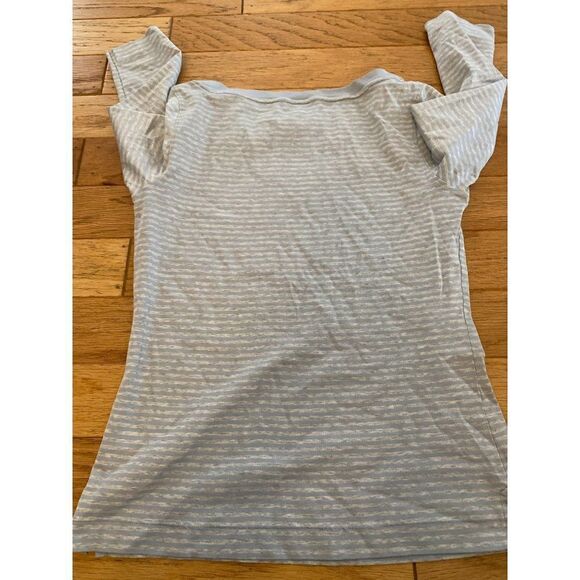 Brooks Brothers women's blue/grey striped cotton 3/4 sleeve thin shirt sz small - Picture 7 of 9